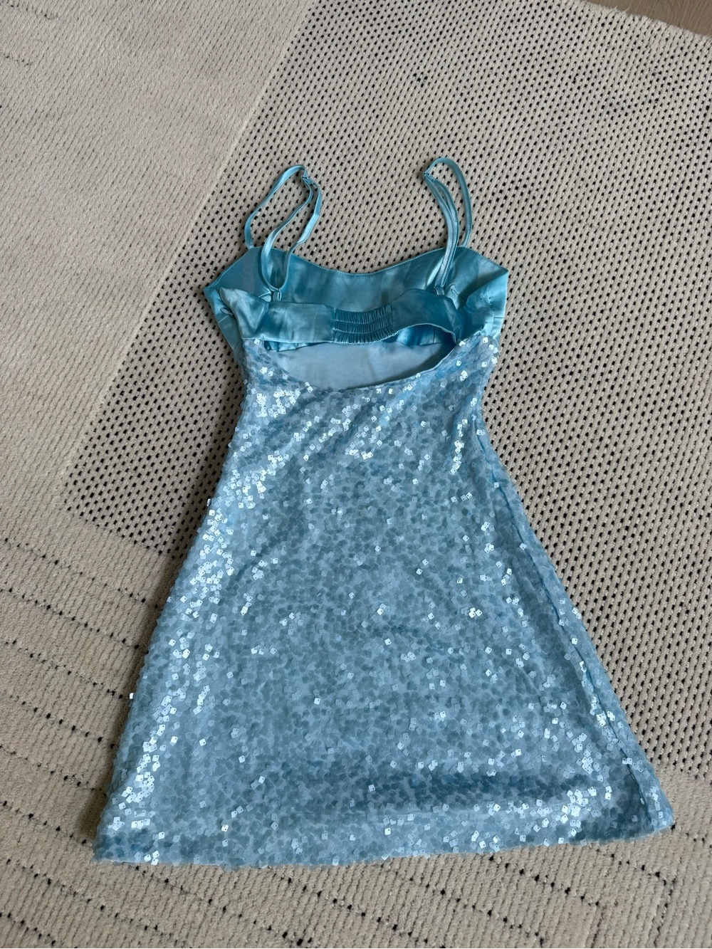 Princess Polly Light Blue Sequin Mini Dress with Satin Bust size 4 - Picture 9 of 10